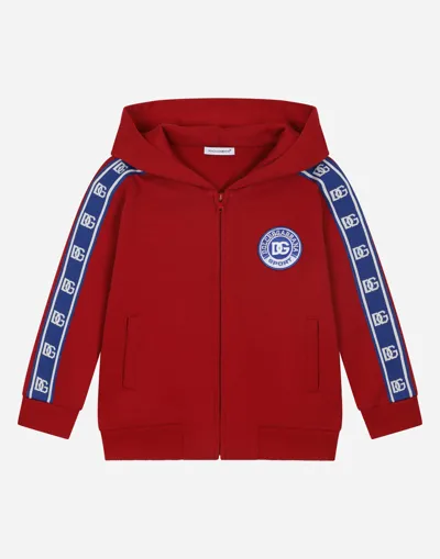 Dolce & Gabbana Kids' Jersey Hoodie With Dg Logo Band