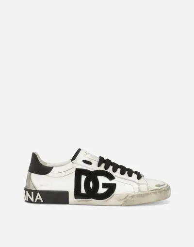 Dolce & Gabbana Calfskin Portofino Vintage Sneakers