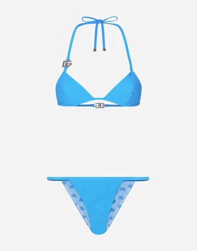 Dolce & Gabbana Triangle Bikini With Dg Logo