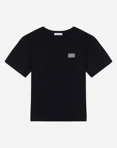 Dolce & Gabbana Jersey T-shirt With Logo Tag