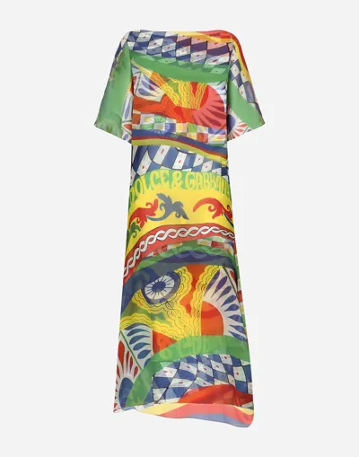 Dolce & Gabbana Carretto-print Chiffon Caftan