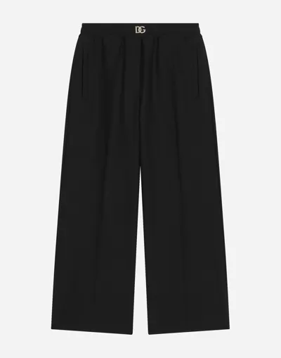 Dolce & Gabbana Wool Palazzo Pants With Stretch Waistband