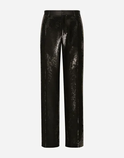 Dolce & Gabbana Sequined Straight-leg Pants