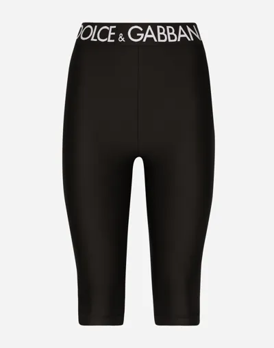 Dolce & Gabbana Spandex Jersey Cycling Shorts In Black