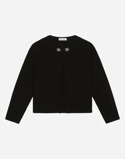 Dolce & Gabbana Cashmere Cardigan With Metal Dg Logo