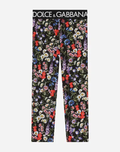 Dolce & Gabbana Babies' Interlock Leggings With Meadow Flower Print