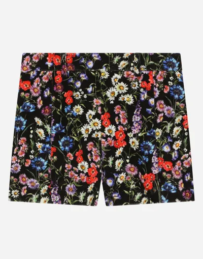 Dolce & Gabbana Printed Velvet Shorts