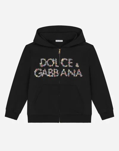 Dolce & Gabbana Kids' Jersey Hoodie With Logo Print