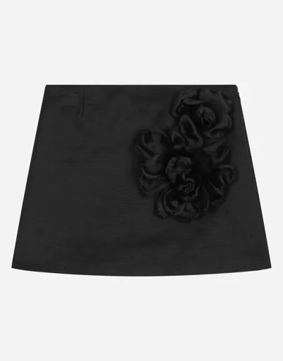 Dolce & Gabbana Cotton Miniskirt With Appliqués