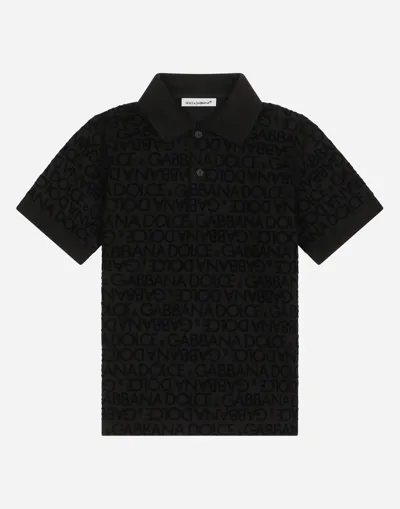 Dolce & Gabbana Kids' Short-sleeved Polo-shirt With Flocked Print