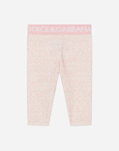 Dolce & Gabbana Babies' Interlock Leggings With All-over Logo Print