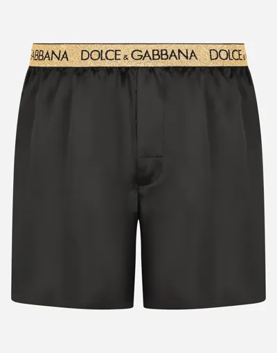 Dolce & Gabbana Silk Satin Boxer Shorts With Sleep Mask