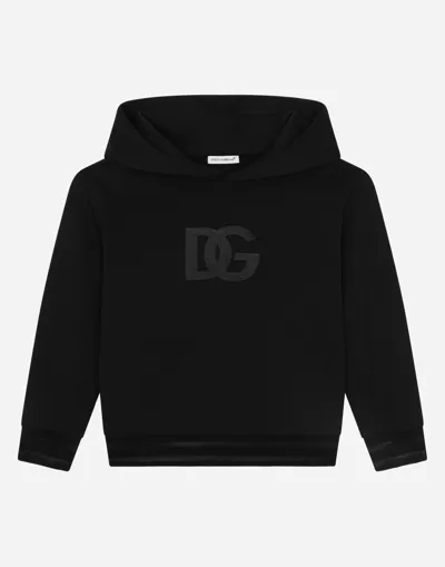 Dolce & Gabbana Jersey Hoodie With Dg Logo Embroidery