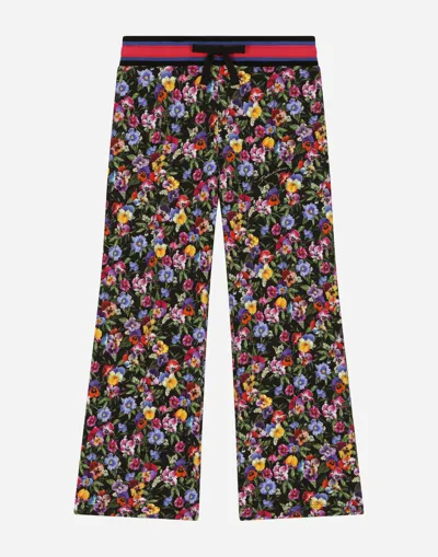 Dolce & Gabbana Jersey Jogging Pants With Violet Print