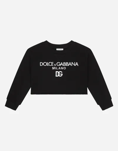 Dolce & Gabbana Jersey Sweatshirt With Dolce&gabbana Embroidery