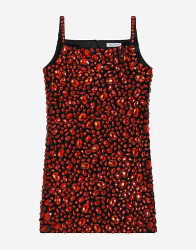 Dolce & Gabbana Sleeveless Dress With Fusible Rhinestones