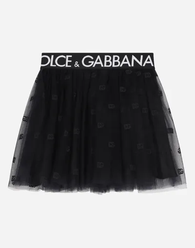 Dolce & Gabbana Multi-layered Tulle Miniskirt With Branded Elastic