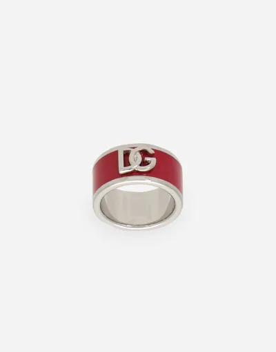 Dolce & Gabbana Enameled Dg Logo Ring