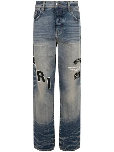 Amiri Logo Patch Jeans In Multi