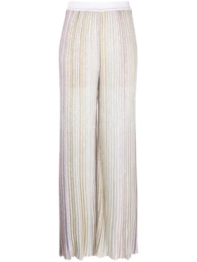 Missoni Trousers White In Beige