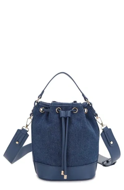 Mali + Lili Ella Denim & Vegan Leather Bucket Bag