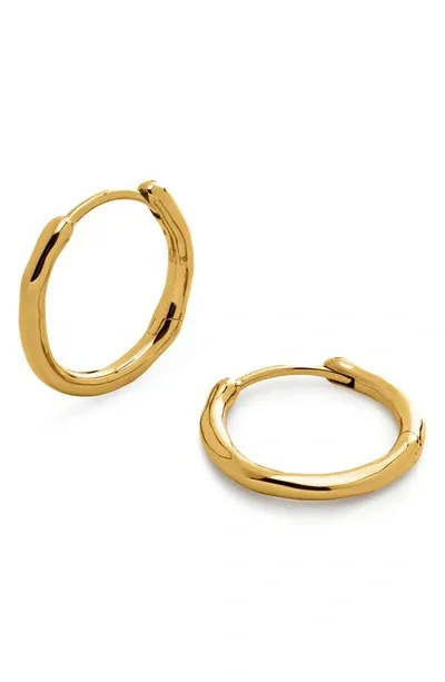 Monica Vinader Small Siren Muse Hoop Earrings In 18ct Gold Vermeil