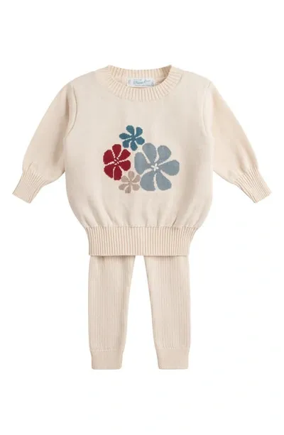 Feltman Brothers Babies'  Floral Sweater & Pants Set In Ecru