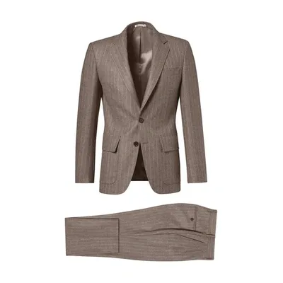 Fursac Pinstripe-print Single-breasted Blazer In Chestnut