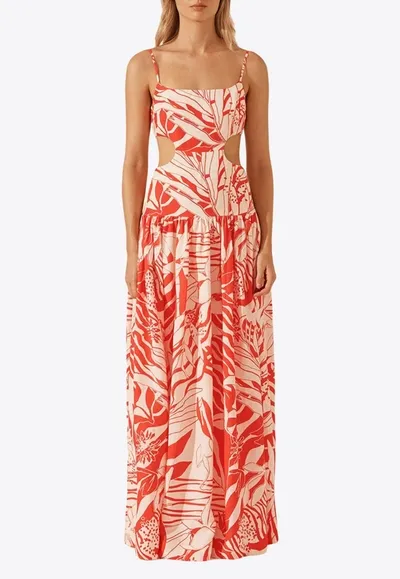 Shona Joy Airelles Cut Out Maxi Dress In Red