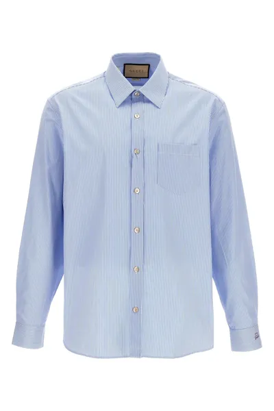 Gucci Striped Shirt In Blue