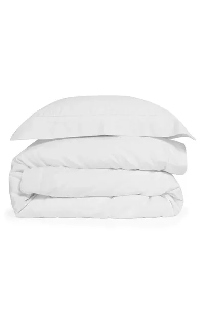 Pom Pom At Home Classico Hemstitch Cotton Sateen Duvet Cover Set, Twin In White