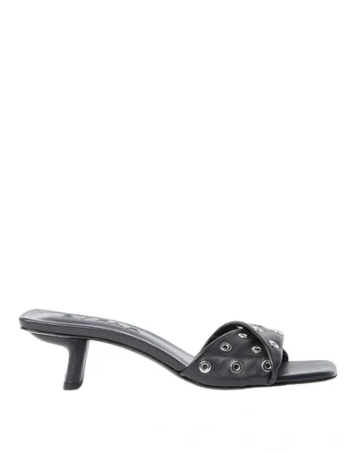 By Far Rocco Eyelet High Heel Mule In Black