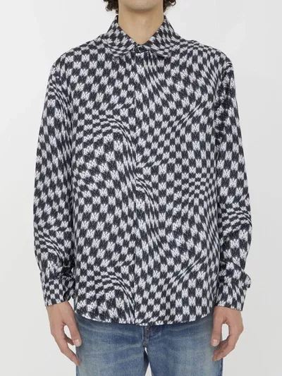 Amiri Wavy Ma Silk Shirt In Black