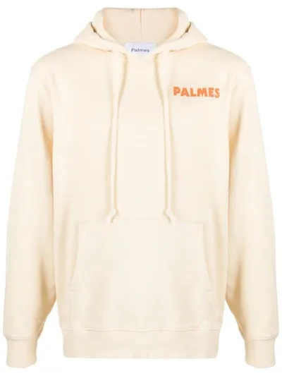 Palmes Logo Organic Cotton Hoodie In White