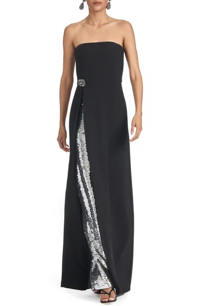 Sachin & Babi Women's Ivy Sequin-embellished Stretch-crepe Gown In Black  Silver