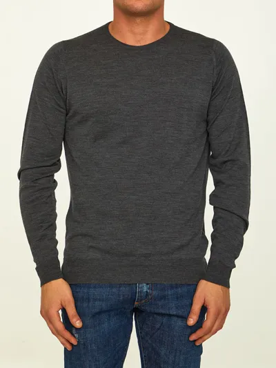 John Smedley Anthracite Merino Jumper In Grey