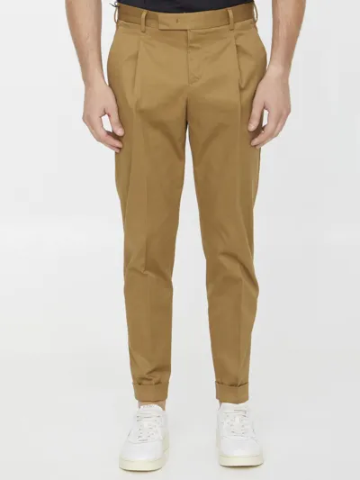 Pt Torino Beige Cotton Trousers