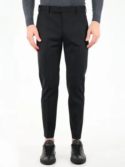 Pt Torino Black Wool Trousers