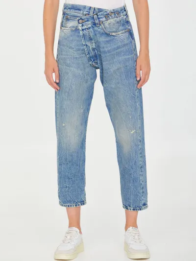 R13 Kelly Crossover Jeans In Blue