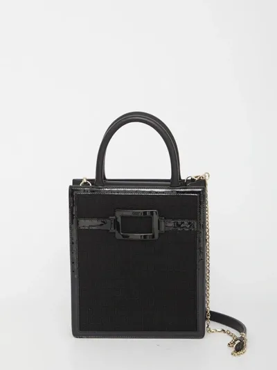 Roger Vivier Tote Bag Mini Belle Vivier Voyage In Black