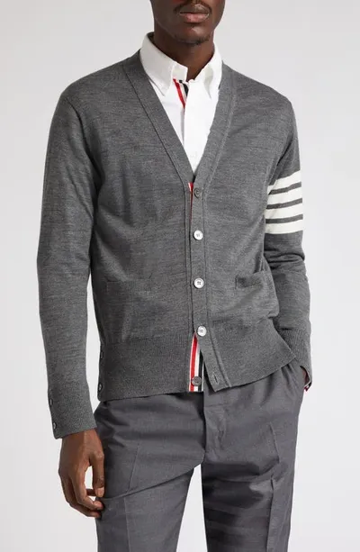 Thom Browne Gray Classic 4-bar Cardigan