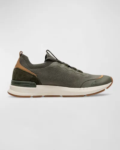 Rodd & Gunn Men's Gunn Flow Knit Runner Sneakers In Olive