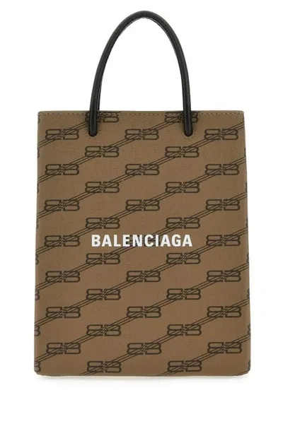 Balenciaga Bb Monogram Printed Tote Bag In Multicolor