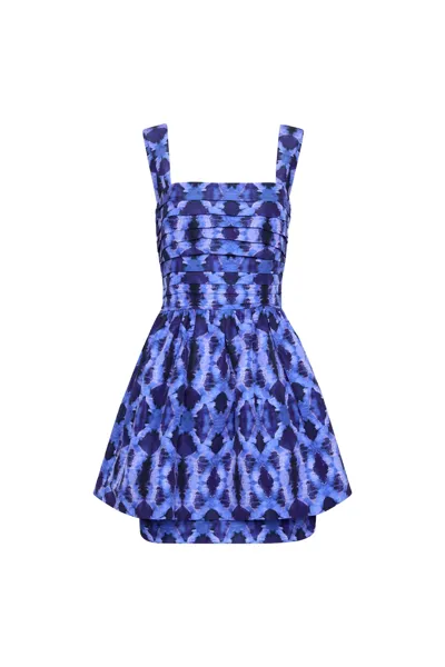 Rebecca Vallance Shiloh Graphic-print Minidress In Blue