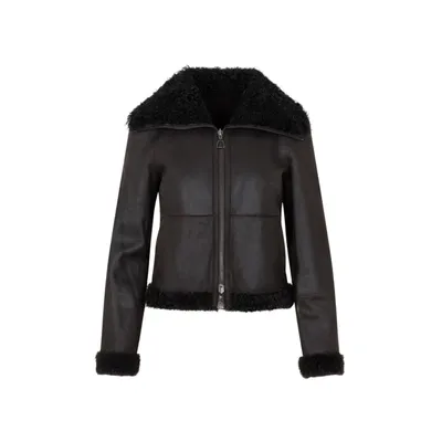 Akris Lamb Leather Jacket In Black