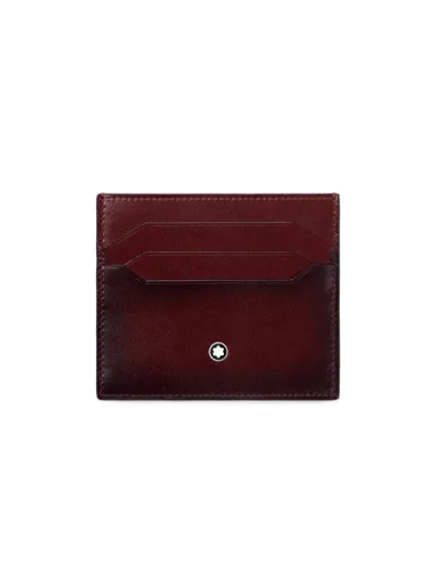 Montblanc Men's Leather Meisterstück Card Holder In Dark Red