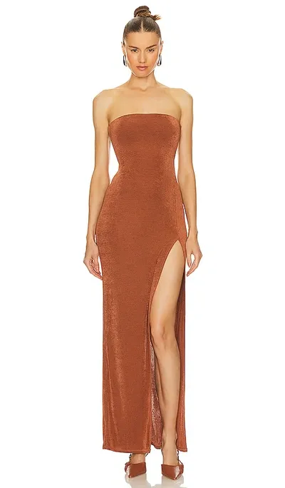 Camila Coelho Gracia Maxi Dress In Cognac