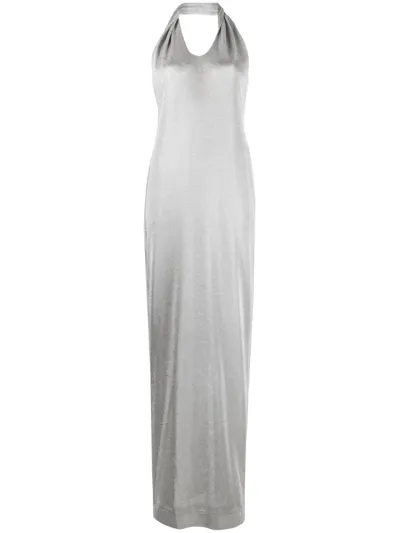 Tove Malaika Low Back Dress In Silver