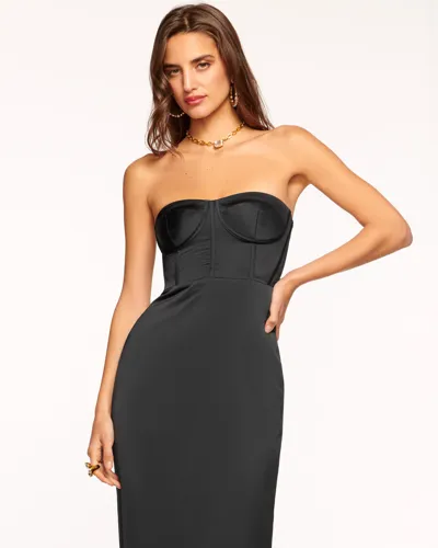 Ramy Brook Alianna Strapless Midi Dress In Black