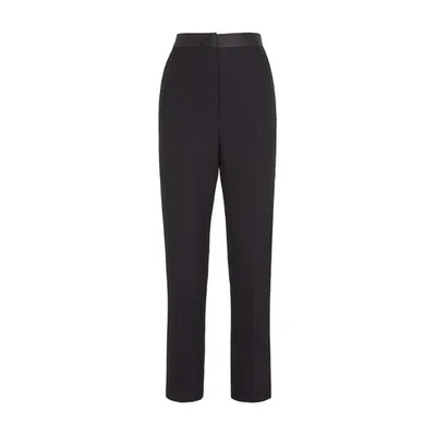 Fendi Cigarette Cropped Trousers In Noir